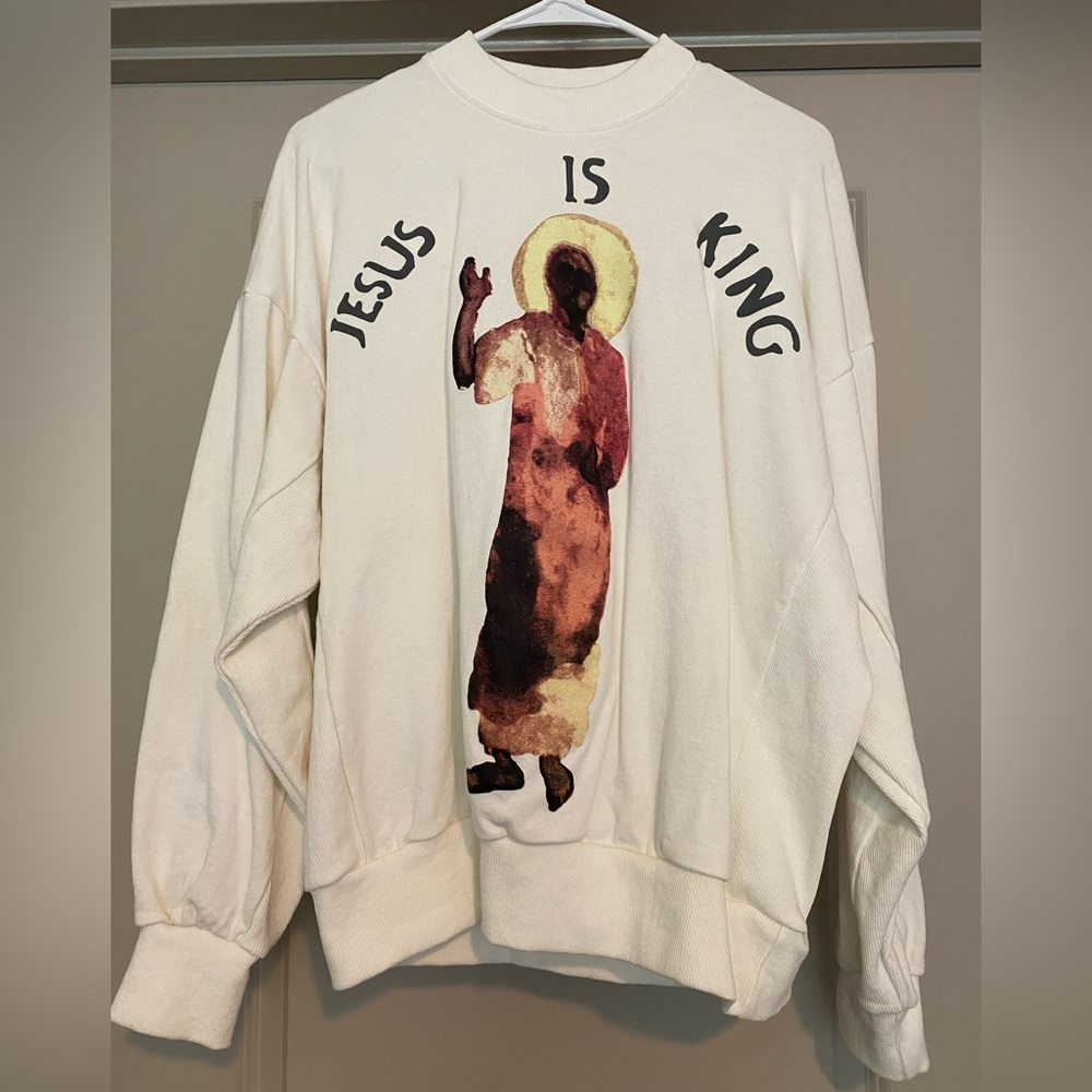 Jesus Is King Graphic Crewneck Sweater - Cream